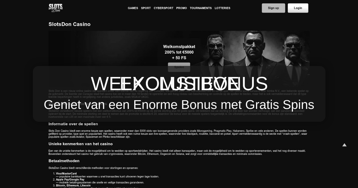 SlotsDon Casino welcome bonus